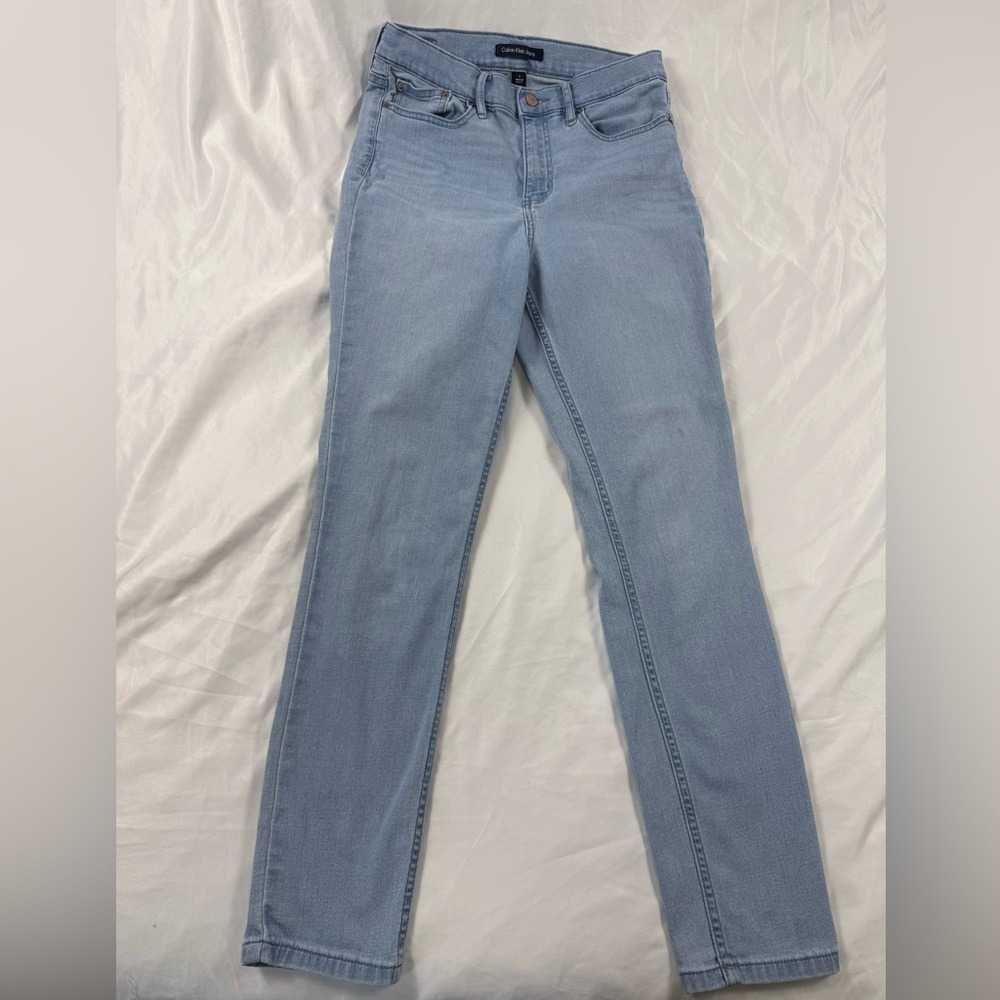 Calvin Klein High Rise Skinny Jeans Women's Size 8 Light Wash Stretch Denim